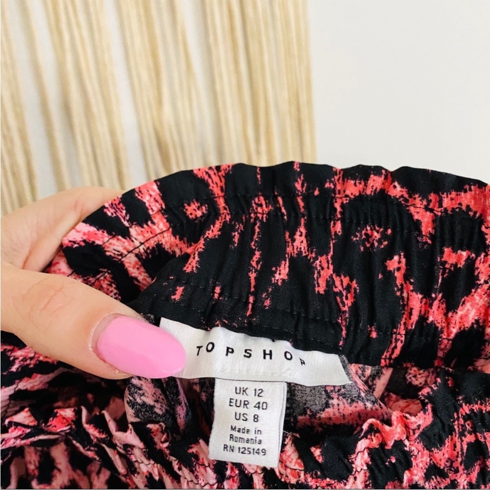 LAST CALL TOPSHOP Pink Leopard Print Midi Maxi Long Punk Skirt - Picture 4 of 4